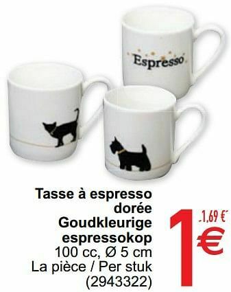 Cora Tasse à espresso dorée goudkleurige espressokop aanbieding
