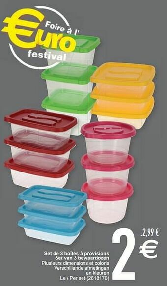 Cora Set de 3 boîtes à provisions set van 3 bewaardozen aanbieding