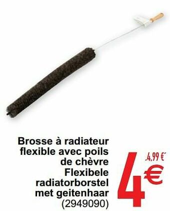 Brosse à radiateur flexible avec poils de chèvre flexibele radiatorborstel met geitenhaar