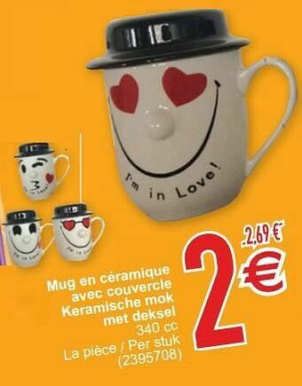 Mug en céramique avec couvercle keramische mok met deksel