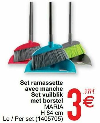 Set ramassette avec manche set vuilblik met borstel maria