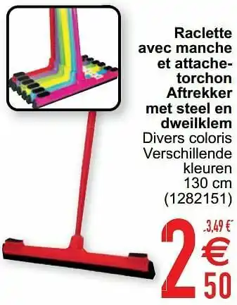 Cora Raclette avec manche et attachetorchon aftrekker met steel en dweilklem aanbieding
