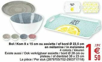 Bol - kom ou assiette - of bord en mélamine - in melamine