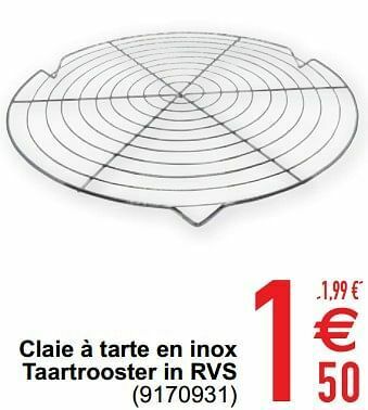 Claie à tarte en inox taart rooster in rvs