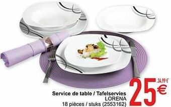 Cora Service de table - tafelservies lorena aanbieding