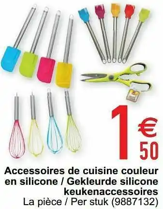 Accessoires de cuisine couleur en silicone - gekleurde silicone keukenaccessoires