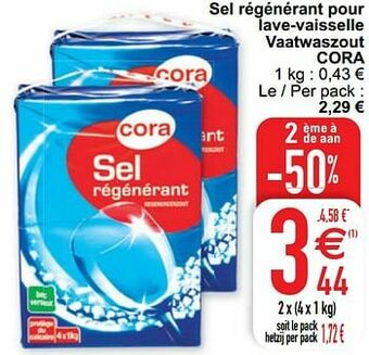 Sel régénérant pour lave-vaisselle vaatwaszout cora