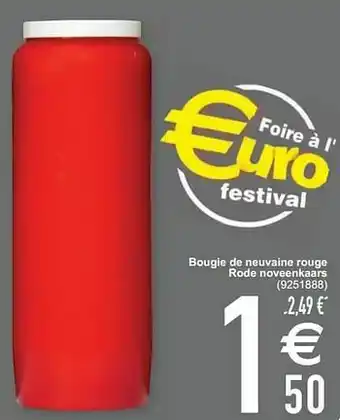 Bougie de neuvaine rouge rode noveenkaars