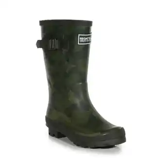 Decathlon Kinderen/kinderen fairweather camo wellington laarzen (donkere khaki) aanbieding