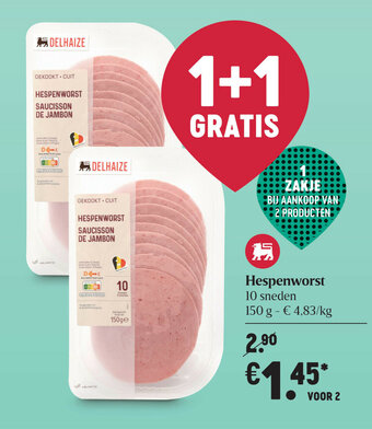 Delhaize Hespenworst aanbieding