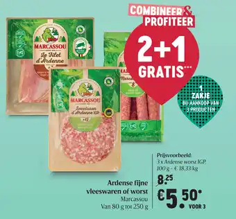 Delhaize Ardense fijne vleeswaren of worst aanbieding