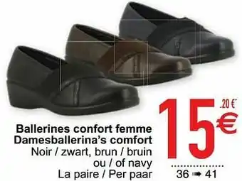 Cora Ballerines confort femme damesballerina’s comfort aanbieding