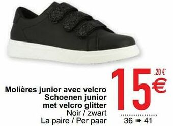 Cora Molières junior avec velcro schoenen junior met velcro glitter aanbieding