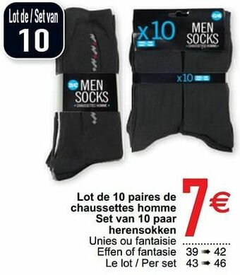 Cora Lot de 10 paires de chaussettes homme set van 10 paar herensokken aanbieding