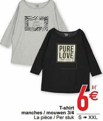 Cora T-shirt manches - mouwen 3-4 aanbieding