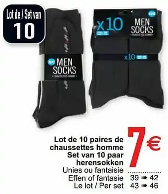 Cora Lot de 10 paires de chaussettes homme set van 10 paar herensokken aanbieding