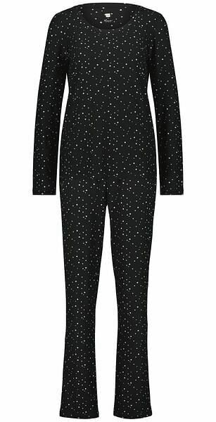HEMA Damespyjama Sterren Zwart (zwart)