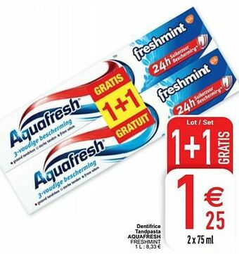 Cora Dentifrice tandpasta aquafresh freshmint aanbieding