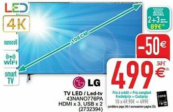 Cora Lg tv led - led-tv 43nano776pa aanbieding