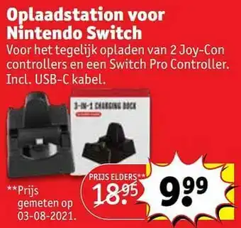 Kruidvat Oplaadstation voor nintendo switch aanbieding