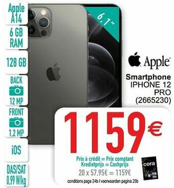 Cora Apple smartphone iphone 12 pro aanbieding