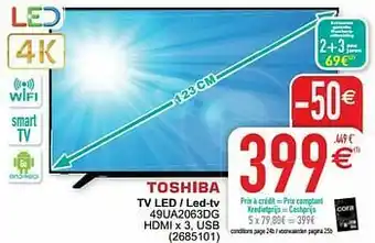 Cora Toshiba tv led - led-tv 49ua2063dg aanbieding