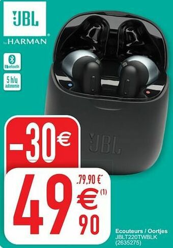 Jbl ecouteurs - oortjes jblt220twblk