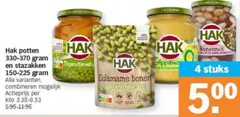 Albert Heijn Hak potten 330-370 gram en stazakken 150-225 gram aanbieding