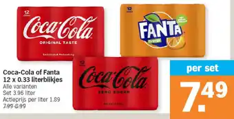 Albert Heijn Coca-cola of fanta 12 x 0.33 literblikjes aanbieding