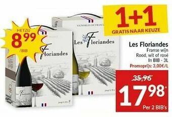Intermarché Les floriandes franse wijn rood wit of rosé aanbieding