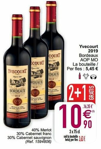 Yvecourt 2019 bordeaux aop mo