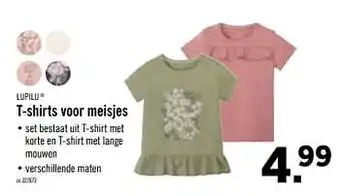 Lidl Lupilu T-shirts voor meisjes aanbieding