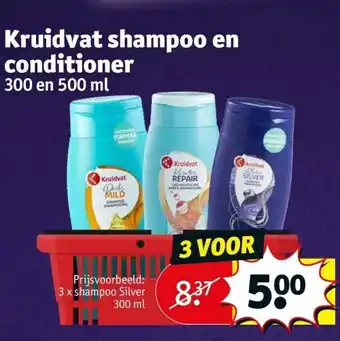 Kruidvat Kruidvat shampoo en conditioner 300 en 500ml aanbieding
