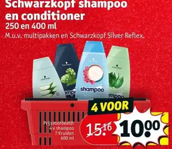 Kruidvat Schwarzkopf shampoo en conditioner 250 en 400ml aanbieding