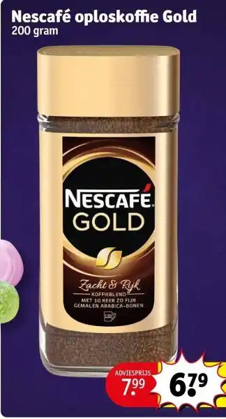 Kruidvat Nescafé oploskoffie gold 200 gram aanbieding