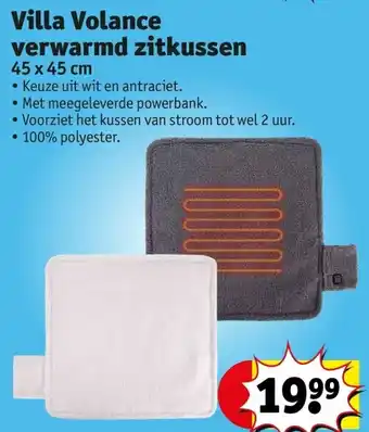 Kruidvat Villa volance verwarmd zitkussen 45 x45cm aanbieding