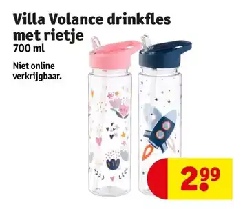 Kruidvat Villa volance drinkfles met rietje 700ml aanbieding