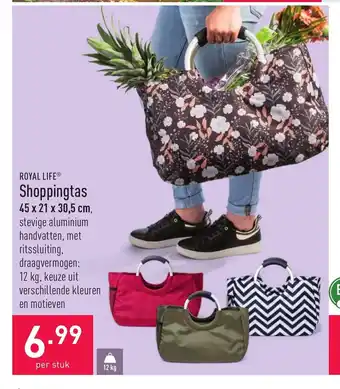 ALDI Royal Life Shoppingtas 45 x 21 x 30,5 cm per stuk aanbieding