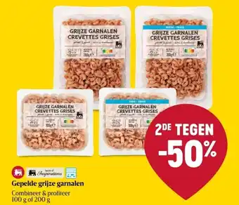 Delhaize Gepelde grijze garnalen aanbieding