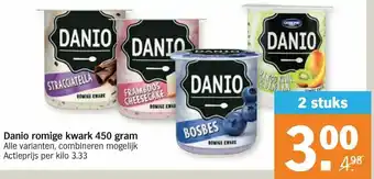Albert Heijn Danio Romige kwark 2*450g aanbieding