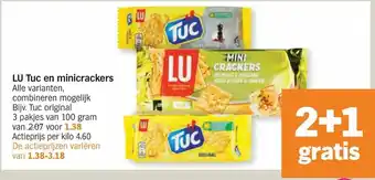 Albert Heijn LU Tuc en Minicrackers 2+1 aanbieding