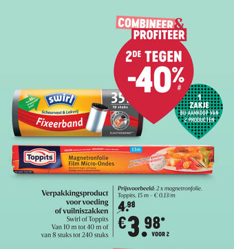 Delhaize Verpakkingsproduct voor voeding of vuilniszakken aanbieding