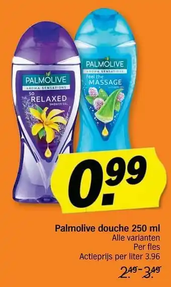 Albert Heijn Palmolive douchegel Relaxed of Massage 250 ml aanbieding