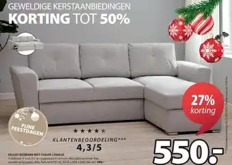 Jysk Vejlby bedbank met chaise longue aanbieding