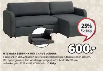 Jysk Jetsmark bedbank met chaise longue aanbieding