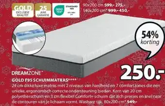 Jysk Gold f95 schuimmatras aanbieding