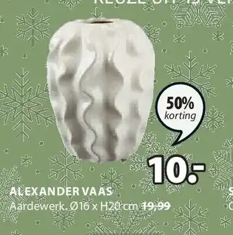 Jysk Alexander vaas aanbieding