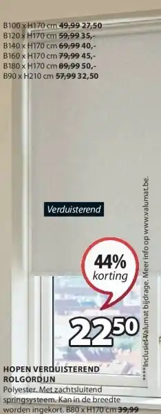 Jysk Hopen verduisterend rolgordijn aanbieding
