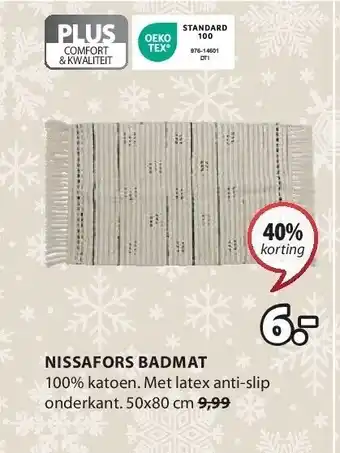 Jysk Nissafors badmat aanbieding