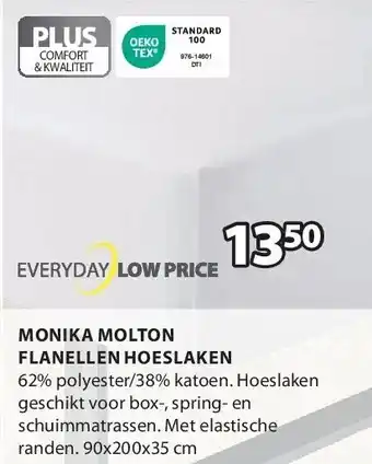 Jysk Monika molton flanellen hoeslaken aanbieding